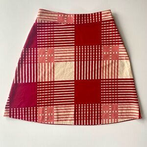 Vintage Mona Lucero Designer Red and Cream Skirt-Like New-Sz L